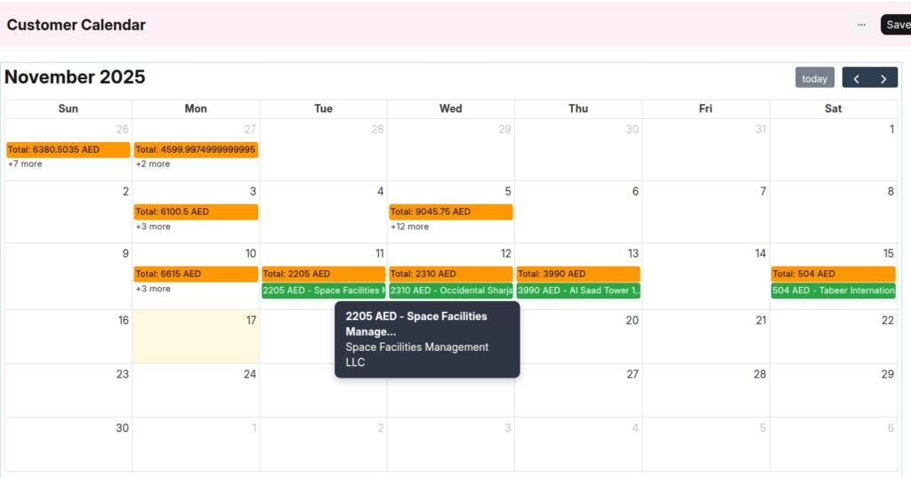 Customer Calendar